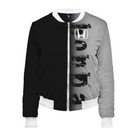 Женский бомбер 3D с принтом HONDA SPORT в Ухте, 100% полиэстер | застегивается на молнию, по бокам два кармана без застежек, мягкие манжеты, по низу бомбера и на воротнике — эластичная резинка | honda | марка | машины | хонда