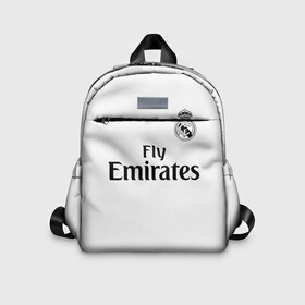 Детский рюкзак 3D с принтом Реал Мадрид Форма Новая 18 19 в Ухте, 100% полиэстер | лямки с регулируемой длиной, сверху петелька, чтобы рюкзак можно было повесить на вешалку. Основное отделение закрывается на молнию, как и внешний карман. Внутри дополнительный карман. По бокам два дополнительных кармашка | Тематика изображения на принте: 2019 | cristiano | isco | madrid | real | иско | мадрид | реал | сливочные | форма | футбольная