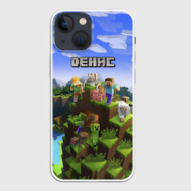 Чехол для iPhone 13 mini с принтом Денис   Minecraft в Ухте,  |  | minecraft | ден | денис | дениска | денчик | добывать | дэн | игра | игрушка | имя | компьютерная | кубики | майкрафт | майн крафт | майнкрафт | пиксели | пиксель | ремесло | с именем | шахта