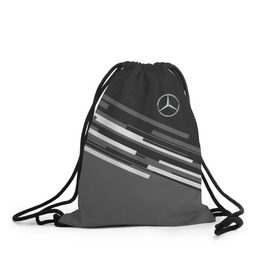 Рюкзак-мешок 3D с принтом MERCEDES BENZ SPORT в Ухте, 100% полиэстер | плотность ткани — 200 г/м2, размер — 35 х 45 см; лямки — толстые шнурки, застежка на шнуровке, без карманов и подкладки | mercedes | марка | машины | мерседес