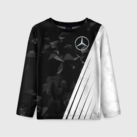 Детский лонгслив 3D с принтом MERCEDES BENZ SPORT в Ухте, 100% полиэстер | длинные рукава, круглый вырез горловины, полуприлегающий силуэт
 | mercedes | марка | машины | мерседес