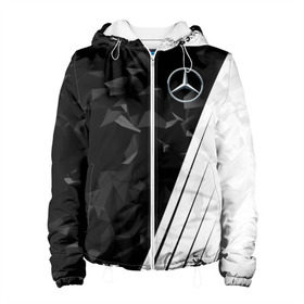Женская куртка 3D с принтом MERCEDES BENZ SPORT в Ухте, ткань верха — 100% полиэстер, подклад — флис | прямой крой, подол и капюшон оформлены резинкой с фиксаторами, два кармана без застежек по бокам, один большой потайной карман на груди. Карман на груди застегивается на липучку | mercedes | марка | машины | мерседес