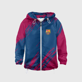 Детская ветровка 3D с принтом FC Barca 2018 Original в Ухте, 100% полиэстер | подол и капюшон оформлены резинкой с фиксаторами, по бокам два кармана без застежек, один потайной карман на груди | fc | fc barcelona | fcb | fly emirates | ronaldo | абстракция | барселона | геометрия | зож | клуб | линии | месси | модные | мяч | реал мадрид | спорт | спортивные | тренды | футбол | футбольный клуб | эмблема