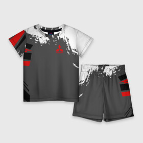 Детский костюм с шортами 3D с принтом MITSUBISHI SPORT в Ухте,  |  |  машина | марка | митсубиси