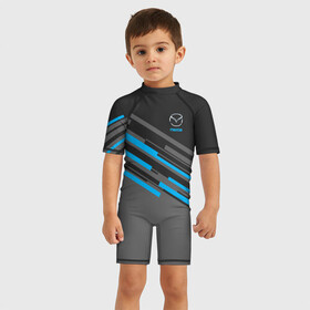 Детский купальный костюм 3D с принтом MAZDA SPORT       в Ухте, Полиэстер 85%, Спандекс 15% | застежка на молнии на спине | mazda | мазда | марка | машины