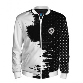 Мужской бомбер 3D с принтом Borussia uniform black 2018 в Ухте, 100% полиэстер | застегивается на молнию, по бокам два кармана без застежек, по низу бомбера и на воротнике - эластичная резинка | football | soccer | боруссия