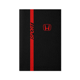Обложка для паспорта матовая кожа с принтом HONDA SPORT в Ухте, натуральная матовая кожа | размер 19,3 х 13,7 см; прозрачные пластиковые крепления | honda | марка | машины | хонда