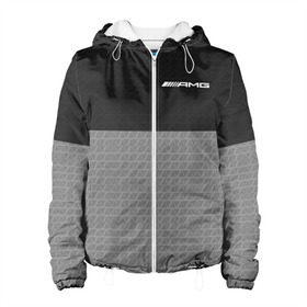 Женская куртка 3D с принтом AMG SPORT в Ухте, ткань верха — 100% полиэстер, подклад — флис | прямой крой, подол и капюшон оформлены резинкой с фиксаторами, два кармана без застежек по бокам, один большой потайной карман на груди. Карман на груди застегивается на липучку | mercedes | марка | машины | мерседес