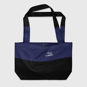 Пляжная сумка 3D с принтом SUBARU SPORT      в Ухте, 100% полиэстер | застегивается на металлическую кнопку; внутренний карман застегивается на молнию. Стенки укреплены специальным мягким материалом, чтобы защитить содержимое от несильных ударов
 | auto | subaru | авто | автомобиль | автомобильные | бренд | марка | машины | спорт | субару