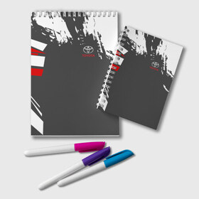 Блокнот с принтом TOYOTA SPORT в Ухте, 100% бумага | 48 листов, плотность листов — 60 г/м2, плотность картонной обложки — 250 г/м2. Листы скреплены удобной пружинной спиралью. Цвет линий — светло-серый
 | auto | toyota | авто | автомобиль | автомобильные | бренд | марка | машины | тойота