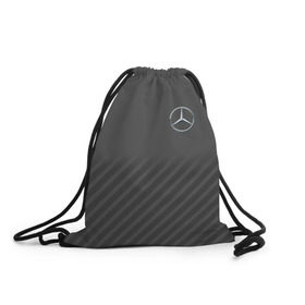 Рюкзак-мешок 3D с принтом MERCEDES BENZ SPORT в Ухте, 100% полиэстер | плотность ткани — 200 г/м2, размер — 35 х 45 см; лямки — толстые шнурки, застежка на шнуровке, без карманов и подкладки | amg | auto | mercedes | авто | автомобиль | автомобильные | бренд | марка | машины | мерседес