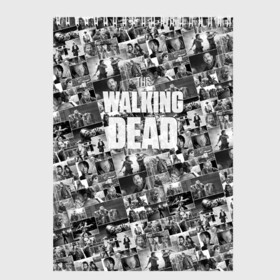 Скетчбук с принтом The Walking Dead в Ухте, 100% бумага
 | 48 листов, плотность листов — 100 г/м2, плотность картонной обложки — 250 г/м2. Листы скреплены сверху удобной пружинной спиралью | dead | walking | апокалипсис | бита | гленн | дерил | зомби | карл | люсиль | мертвецы | мишонн | ниган | рик | сериал | ходячие