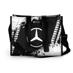 Сумка-шоппер 3D с принтом Mercedes abstract sport в Ухте, 100% полиэстер | застегивается на металлическую кнопку; внутренний карман застегивается на молнию. Стенки укреплены специальным мягким материалом, чтобы защитить содержимое от несильных ударов
 | auto | automobile | car | machine | mercedes | motor | motor car | sport car | автомашина | бренд | легковой автомобиль | марка | спортивный автомобиль | тачка