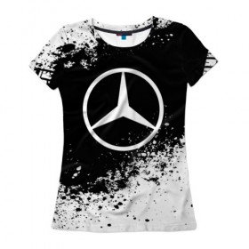 Женская футболка 3D с принтом Mercedes abstract sport в Ухте, 100% полиэфир ( синтетическое хлопкоподобное полотно) | прямой крой, круглый вырез горловины, длина до линии бедер | auto | automobile | car | machine | mercedes | motor | motor car | sport car | автомашина | бренд | легковой автомобиль | марка | спортивный автомобиль | тачка
