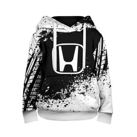 Детская толстовка 3D с принтом Honda abstract sport в Ухте, 100% полиэстер | двухслойный капюшон со шнурком для регулировки, мягкие манжеты на рукавах и по низу толстовки, спереди карман-кенгуру с мягким внутренним слоем | auto | automobile | car | honda | machine | motor | motor car | sport car | автомашина | бренд | легковой автомобиль | марка | спортивный автомобиль | тачка | хонда