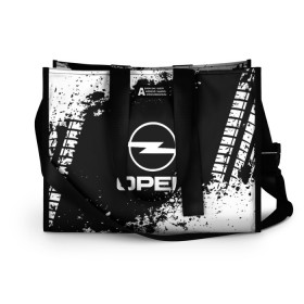 Сумка-шоппер 3D с принтом Opel abstract sport в Ухте, 100% полиэстер | застегивается на металлическую кнопку; внутренний карман застегивается на молнию. Стенки укреплены специальным мягким материалом, чтобы защитить содержимое от несильных ударов
 | auto | automobile | car | machine | motor | motor car | opel | sport car | автомашина | бренд | легковой автомобиль | марка | спортивный автомобиль | тачка