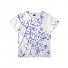 Детская футболка 3D с принтом Романтический стиль в Ухте, 100% гипоаллергенный полиэфир | прямой крой, круглый вырез горловины, длина до линии бедер, чуть спущенное плечо, ткань немного тянется | Тематика изображения на принте: 