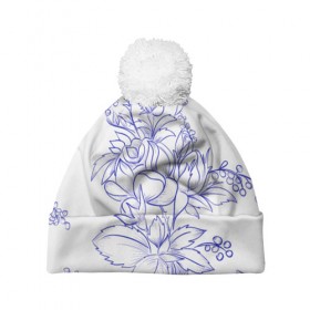 Шапка 3D c помпоном с принтом Романтический стиль в Ухте, 100% полиэстер | универсальный размер, печать по всей поверхности изделия | Тематика изображения на принте: 