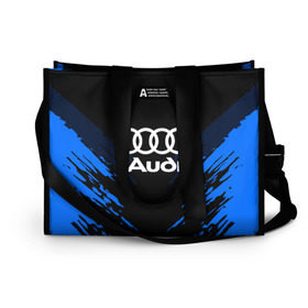 Сумка-шоппер 3D с принтом AUDI SPORT COLLECTION в Ухте, 100% полиэстер | застегивается на металлическую кнопку; внутренний карман застегивается на молнию. Стенки укреплены специальным мягким материалом, чтобы защитить содержимое от несильных ударов
 | audi | auto | automobile | car | machine | motor | motor car | sport car | автомашина | ауди | бренд | легковой автомобиль | марка | спортивный автомобиль | тачка
