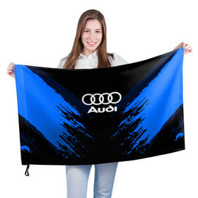 Флаг 3D с принтом AUDI SPORT COLLECTION в Ухте, 100% полиэстер | плотность ткани — 95 г/м2, размер — 67 х 109 см. Принт наносится с одной стороны | audi | auto | automobile | car | machine | motor | motor car | sport car | автомашина | ауди | бренд | легковой автомобиль | марка | спортивный автомобиль | тачка