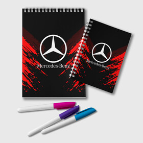 Блокнот с принтом MERCEDES-BENZ SPORT COLLECTION в Ухте, 100% бумага | 48 листов, плотность листов — 60 г/м2, плотность картонной обложки — 250 г/м2. Листы скреплены удобной пружинной спиралью. Цвет линий — светло-серый
 | auto | automobile | car | machine | mercedes benz | motor | motor car | sport car | автомашина | бренд | легковой автомобиль | марка | мерседес | спортивный автомобиль | тачка