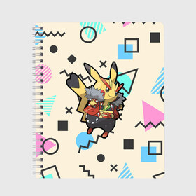 Тетрадь с принтом Pikachu в Ухте, 100% бумага | 48 листов, плотность листов — 60 г/м2, плотность картонной обложки — 250 г/м2. Листы скреплены сбоку удобной пружинной спиралью. Уголки страниц и обложки скругленные. Цвет линий — светло-серый
 | pokemon | комедия | музыка | мультфильм | мюзикл | покемон | приключения | сказка | фэнтези