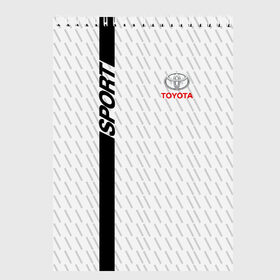 Скетчбук с принтом TOYOTA SPORT в Ухте, 100% бумага
 | 48 листов, плотность листов — 100 г/м2, плотность картонной обложки — 250 г/м2. Листы скреплены сверху удобной пружинной спиралью | auto | toyota | авто | автомобиль | автомобильные | бренд | марка | машины | тойота