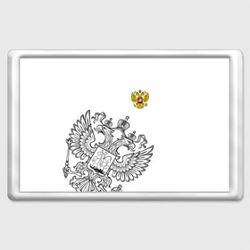 Магнит 45*70 с принтом Герб РФ White в Ухте, Пластик | Размер: 78*52 мм; Размер печати: 70*45 | Тематика изображения на принте: russia | герб | орел | патриот | патриотизм | россия