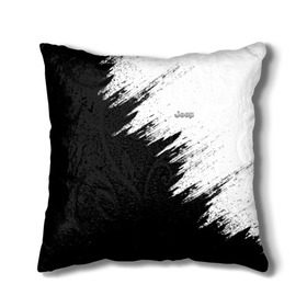 Подушка 3D с принтом JEEP в Ухте, наволочка – 100% полиэстер, наполнитель – холлофайбер (легкий наполнитель, не вызывает аллергию). | состоит из подушки и наволочки. Наволочка на молнии, легко снимается для стирки | auto | car | jeep | race | авто | гонки | джип | краска | краски | марка | машина