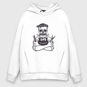 Мужское худи Oversize хлопок с принтом Barber master в Ухте, френч-терри — 70% хлопок, 30% полиэстер. Мягкий теплый начес внутри —100% хлопок | боковые карманы, эластичные манжеты и нижняя кромка, капюшон на магнитной кнопке | барбер | барбершоп | борода | стрижка | усы | цирюльник