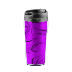 Термокружка-непроливайка с принтом Абстрактные разводы в Ухте, внутренняя часть — пищевой пластик, наружная часть — прозрачный пластик, между ними — полиграфическая вставка с рисунком | объем — 350 мл, герметичная крышка | 