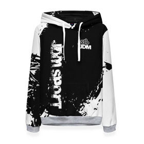 Женская толстовка 3D с принтом JDM SPORT в Ухте, 100% полиэстер  | двухслойный капюшон со шнурком для регулировки, мягкие манжеты на рукавах и по низу толстовки, спереди карман-кенгуру с мягким внутренним слоем. | auto | jdm | racing | авто | автомобиль | автомобильные | бренд | дрифт | марка | машины | тюнинг