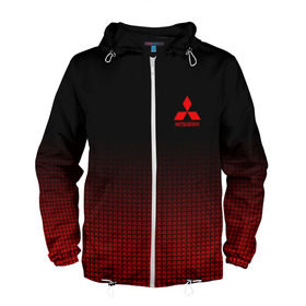 Мужская ветровка 3D с принтом MITSUBISHI SPORT в Ухте, 100% полиэстер | подол и капюшон оформлены резинкой с фиксаторами, два кармана без застежек по бокам, один потайной карман на груди |  машина | марка | митсубиси