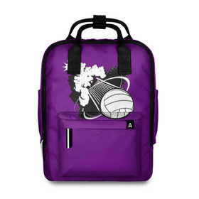 Женский рюкзак 3D с принтом Волейбол в Ухте, 100% полиэстер | лямки с регулируемой длиной, сверху ручки, чтобы рюкзак нести как сумку. Основное отделение закрывается на молнию, как и внешний карман. Внутри два дополнительных кармана, один из которых закрывается на молнию. По бокам два дополнительных кармашка, куда поместится маленькая бутылочка
 | 