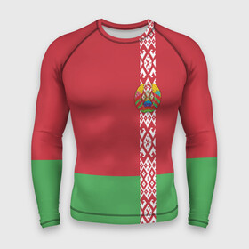 Мужской рашгард 3D с принтом Белоруссия, лента с гербом в Ухте,  |  | belarus | byelorussia | беларусь | белорус | белоруссия | белорусский | минск | республика | флаг