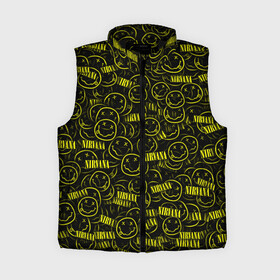 Женский жилет утепленный 3D с принтом Нирвана в Ухте,  |  | grunge | kurt cobain | гранж | курт кобейн | паттерн | смайл