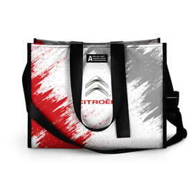 Сумка-шоппер 3D с принтом Citroen в Ухте, 100% полиэстер | застегивается на металлическую кнопку; внутренний карман застегивается на молнию. Стенки укреплены специальным мягким материалом, чтобы защитить содержимое от несильных ударов
 | auto | car | citroen | race | авто | гонки | краска | краски | марка | машина | ситроен