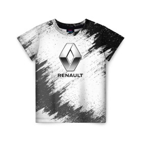 Детская футболка 3D с принтом Renault в Ухте, 100% гипоаллергенный полиэфир | прямой крой, круглый вырез горловины, длина до линии бедер, чуть спущенное плечо, ткань немного тянется | auto | car | race | renault | авто | гонки | краска | краски | марка | машина | рено