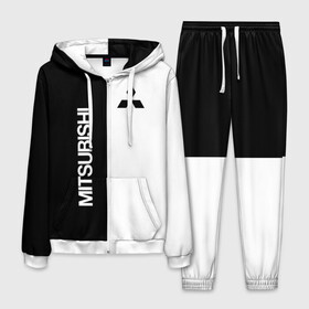 Мужской костюм 3D с принтом Mitsubishi в Ухте, 100% полиэстер | Манжеты и пояс оформлены тканевой резинкой, двухслойный капюшон со шнурком для регулировки, карманы спереди | Тематика изображения на принте:  машина | марка | митсубиси