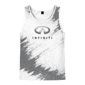 Мужская майка 3D с принтом INFINITI в Ухте, 100% полиэстер | круглая горловина, приталенный силуэт, длина до линии бедра. Пройма и горловина окантованы тонкой бейкой | Тематика изображения на принте: auto | car | infiniti | race | авто | гонки | инфинити | краска | краски | марка | машина