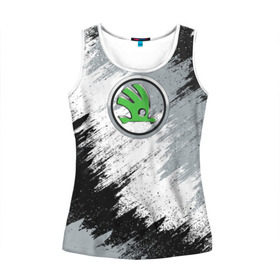 Женская майка 3D SKODA: в Ухте, 100% полиэстер | круглая горловина, прямой силуэт, длина до линии бедра | auto | car | race | skoda | авто | гонки | краска | краски | марка | машина | шкода