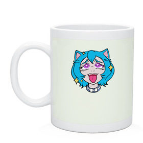 Кружка с принтом Ahegao Face в Ухте, керамика | объем — 330 мл, диаметр — 80 мм. Принт наносится на бока кружки, можно сделать два разных изображения | ahegao | anime | аниме | ахегао