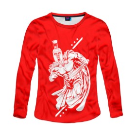 Женский лонгслив 3D с принтом Гладиатор в Ухте, 100% полиэстер | длинные рукава, круглый вырез горловины, полуприлегающий силуэт | fcsm | football | sp | мясные | футбольный клуб