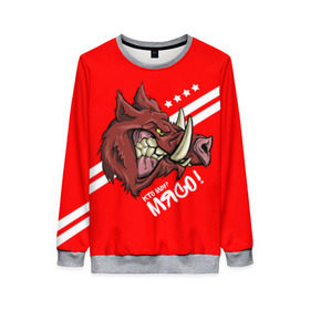 Женский свитшот 3D с принтом Кто мы? Мясо! в Ухте, 100% полиэстер с мягким внутренним слоем | круглый вырез горловины, мягкая резинка на манжетах и поясе, свободная посадка по фигуре | fcsm | football | sp | мясные | футбольный клуб