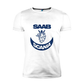Мужская футболка премиум с принтом Saab в Ухте, 92% хлопок, 8% лайкра | приталенный силуэт, круглый вырез ворота, длина до линии бедра, короткий рукав | 9 3 epower | 9 x | 98 | ab | air | automobile | biohybrid | biopower | phoenix | saab | sport | авто | автомобиль | знак | лого | машина | сааб | саб | седан | символ | спорт | тачка | хэтчбек | эмблема