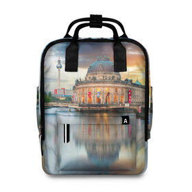 Женский рюкзак 3D с принтом Берлин (Германия) в Ухте, 100% полиэстер | лямки с регулируемой длиной, сверху ручки, чтобы рюкзак нести как сумку. Основное отделение закрывается на молнию, как и внешний карман. Внутри два дополнительных кармана, один из которых закрывается на молнию. По бокам два дополнительных кармашка, куда поместится маленькая бутылочка
 | germany | берлин | германия | путешествие