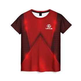 Женская футболка 3D с принтом Lexus car sport RED в Ухте, 100% полиэфир ( синтетическое хлопкоподобное полотно) | прямой крой, круглый вырез горловины, длина до линии бедер | auto | automobile | car | carbon | lexus | machine | motor | motor car | sport car | автомашина | бренд | легковой автомобиль | лексус | марка | спортивный автомобиль | тачка
