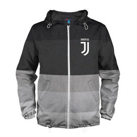 Мужская ветровка 3D с принтом Ювентус в Ухте, 100% полиэстер | подол и капюшон оформлены резинкой с фиксаторами, два кармана без застежек по бокам, один потайной карман на груди | football | juventus | soccer | италия | турин | футбольный | ювентус