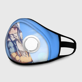 Маска из неопрена с принтом Rin Shima в Ухте, неопрен 100% | Форма огибающая нос. Резинки для ушей с дополнительной резинкой на затылке. Клапан для выдоха для активного дыхания при занятиях спортом. Эластичный материал маски и окантовки для лучшего растяжения и прилегания маски.  | anime | laid back camp | nadeshiko kagamihara | rin shima | аниме | лагерь на свежем воздухе