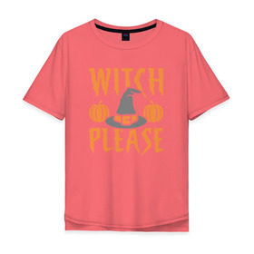 Мужская футболка хлопок Oversize с принтом Witch Please в Ухте, 100% хлопок | свободный крой, круглый ворот, “спинка” длиннее передней части | Тематика изображения на принте: anime | halloween | little witch academia | magic | sucy manbavaran | witch | академия ведьмочек | аниме | волшебство | магия | хэллоуин